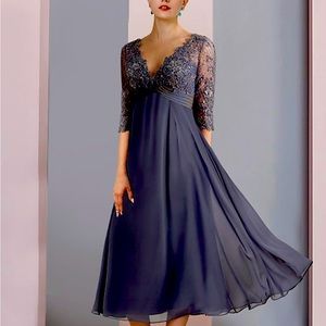 NEW - A-Line Mother of the Bride Dress or Formal Wedding Guest. NAVY